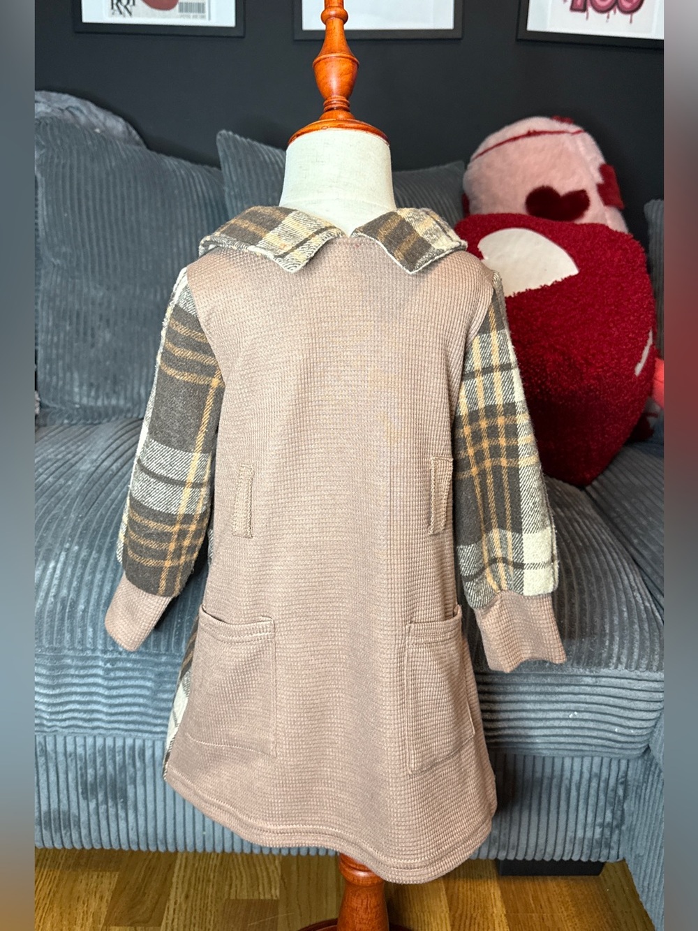 Size 4y kids revrsable plaid flannel dress